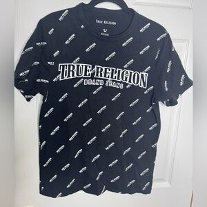 True Religion Black and White Short Sleeve Tee